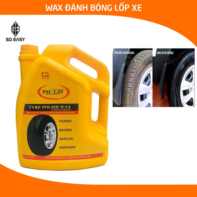 PALLAS Tyre polish waxL,6L,Dung dịch đánh bóng lốp xe Wax đánh bóng vỏ,lốp xe bảo dưỡng các loại bánh xe ô tô-P-6002