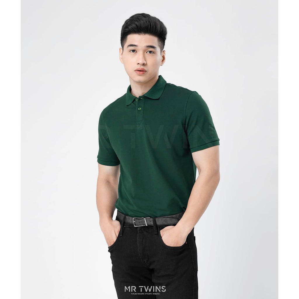 Áo Thun Polo Nam Cổ Bẻ Basic Trơn Vải Cotton Cá Xấu Thương Hiệu MrTwins®