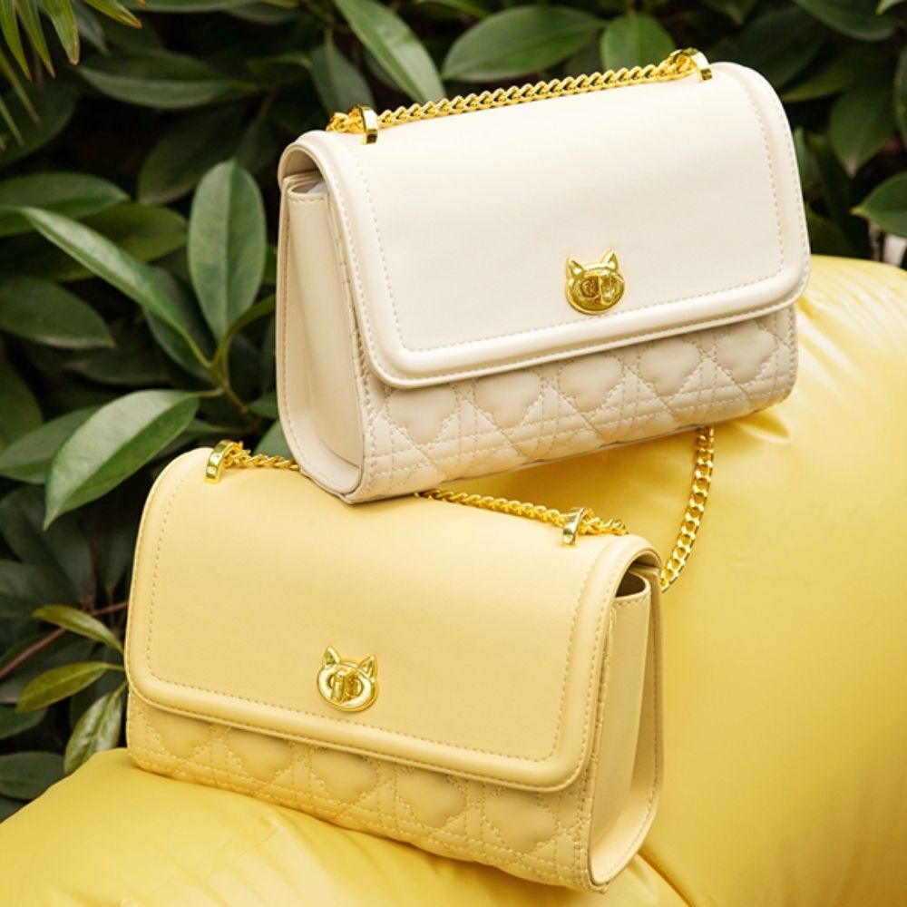 Túi đeo chéo nữ Just Star đẹp dễ thương chần ô khóa charm mèo ViAnh Store 172880