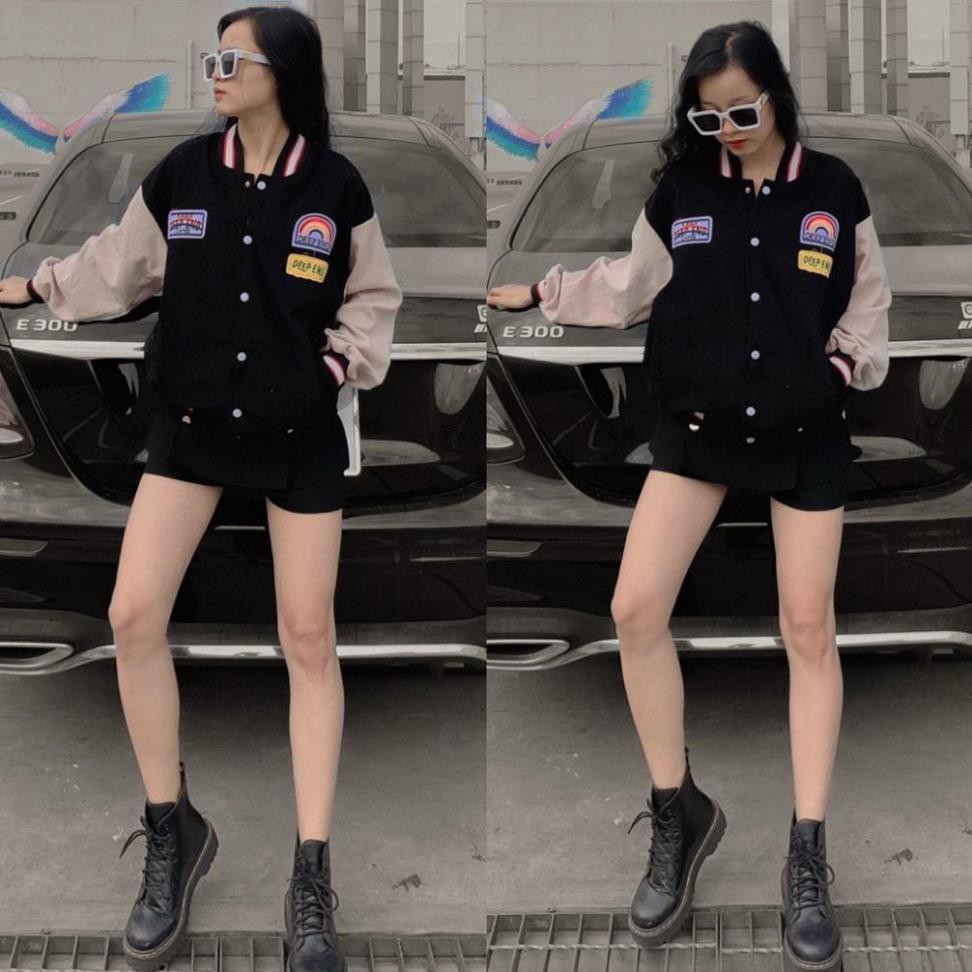 Áo Khoác Bomber Nhung Gân Phối Màu Cực Xinh duyên dáng việt