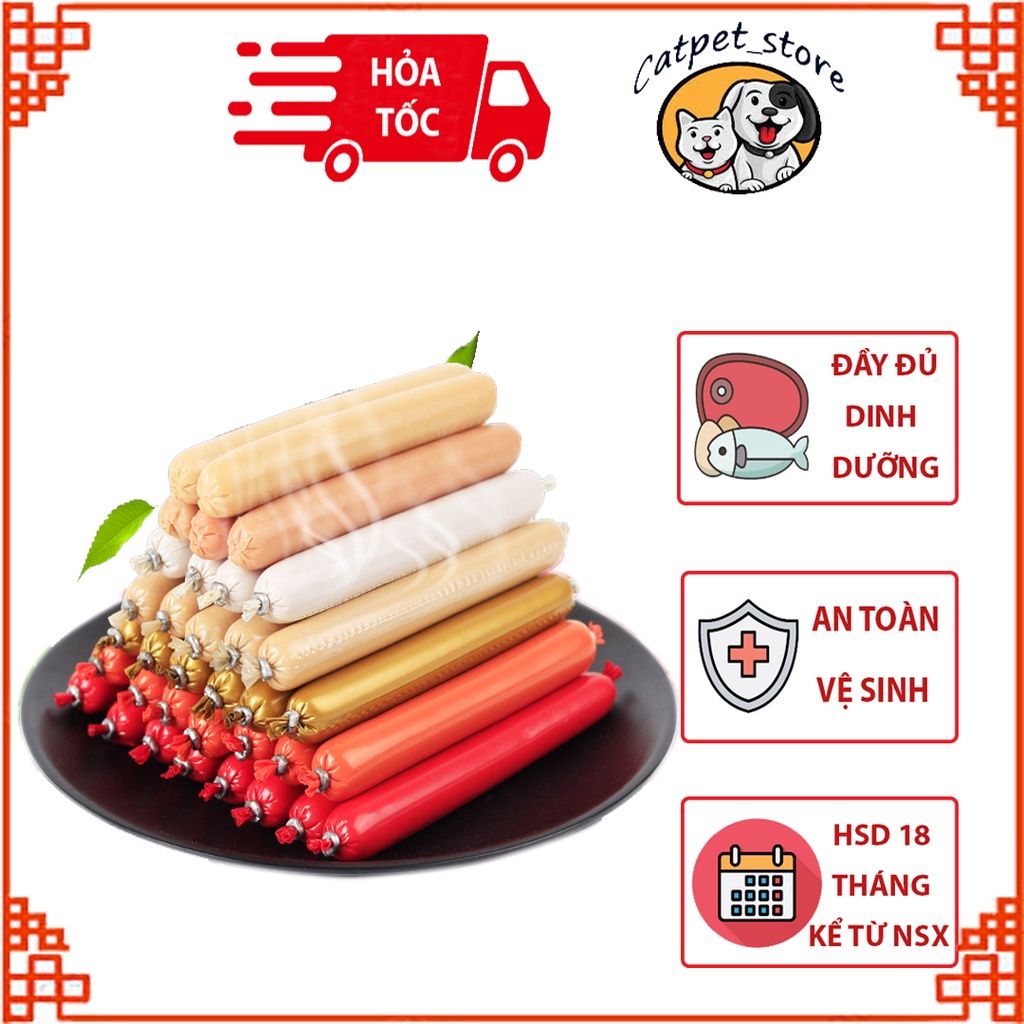 Xúc xích cho chó mèo hamster  thanh 15g,Xúc xích thú cưng _ CATPET