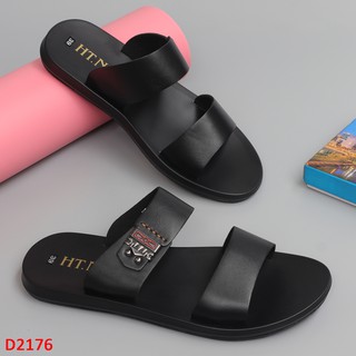 Dép nam da bò đế cao su non mềm êm - D2176de
