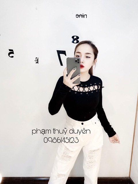 Áo croptop đan ngực ( ảnh thật ) (ngang)