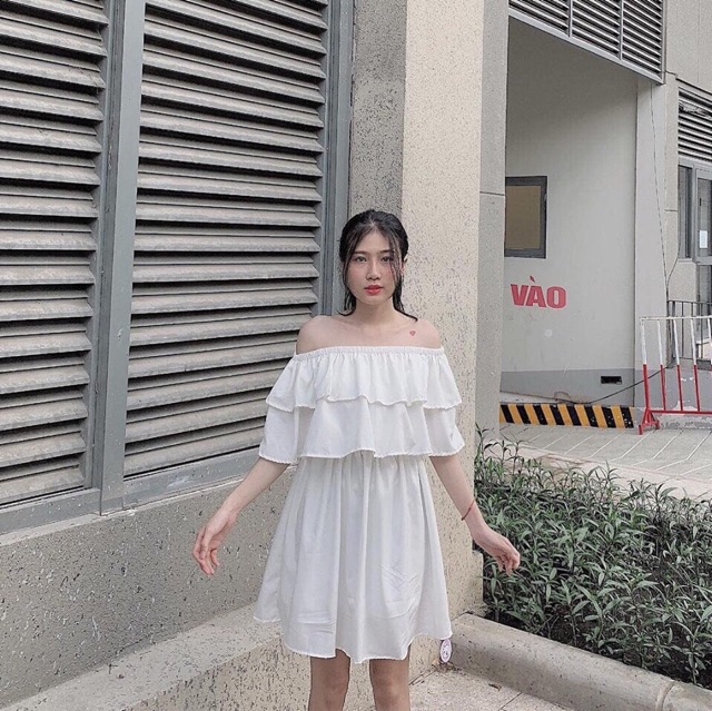 Lily dress- đầm trễ vai 2 tầng xinh xắn