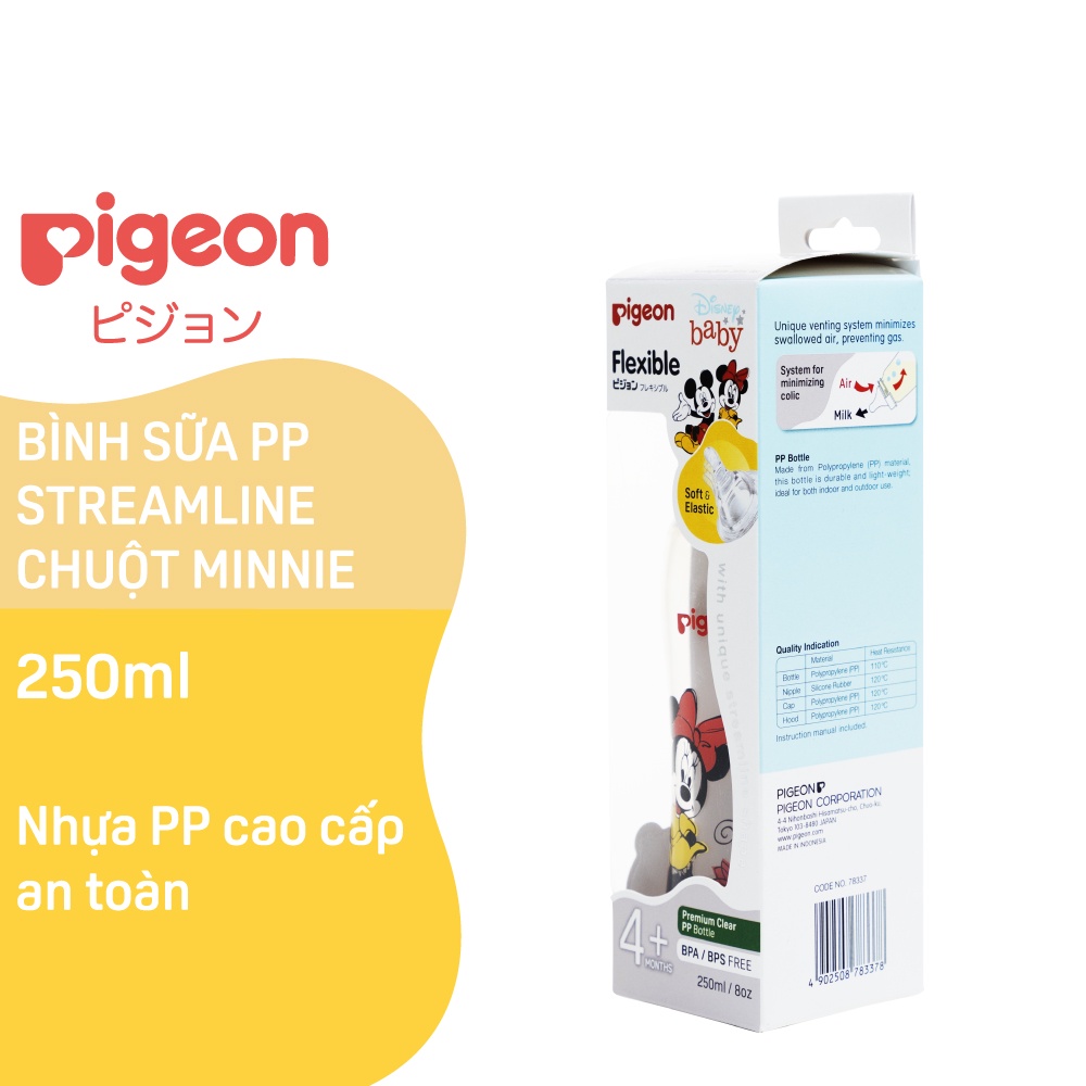 Bình Sữa Pigeon PP Streamline Hình Chuột Minnie 150ml250ml