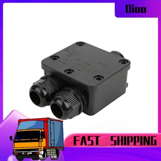 Dioo IP68 Waterproof Junction Terminal Box Black 3-Way Y-Shaped Plastic Cable Connector Case