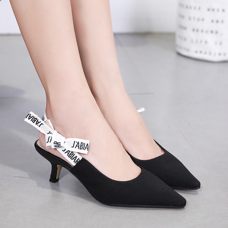 Giày cao gót nữ bít mũi nơ chữ Chị Đẹp Store mã H137