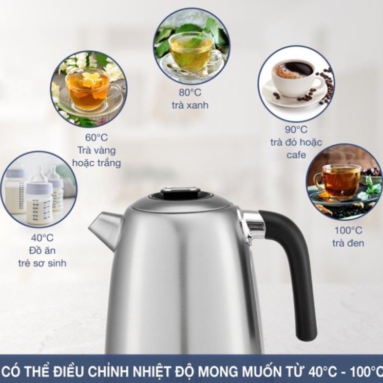 𝗔̂́𝗺 𝘀𝗶𝗲̂𝘂 𝘁𝗼̂́𝗰 𝗶𝗻𝗼𝘅 - 𝗟𝗘𝗕𝗘𝗡𝗟𝗔𝗡𝗚 𝟭.7𝗟 LBE2662, có núm điều khiển nhiệt độ, phù hợp dùng pha sữa cho bé