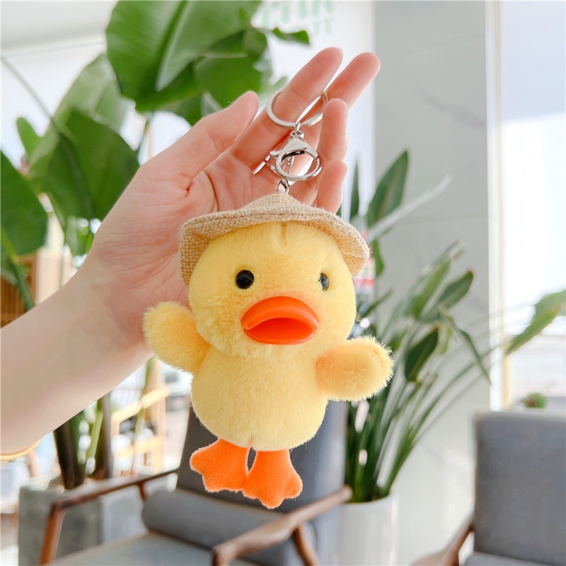 Móc Khóa Hình Gà Vịt Nhồi Bông Dễ Thương