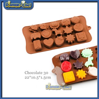 Khuôn silicon làm bánh / sô cô la / rau câu tạo hình 15 hình lễ hội valentine