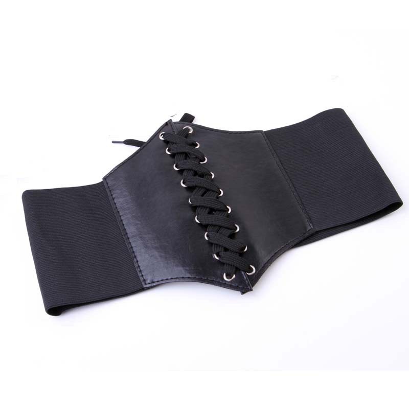Đai lưng corset đan dây Bingshop chất liệu da pha chun co giãn tốt