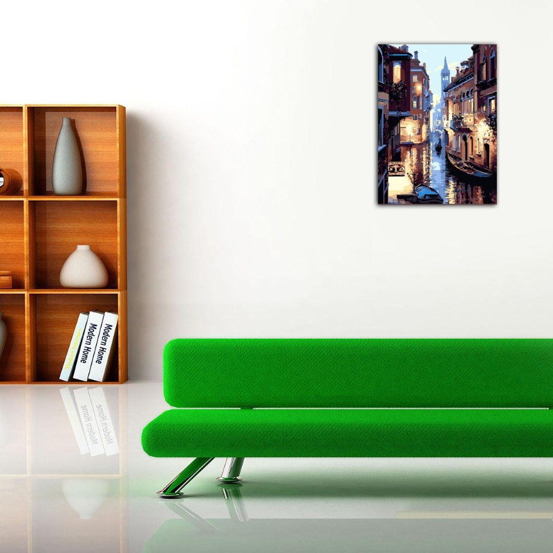 Bộ Tranh Sơn Dầu Tự Làm Hình Phong Cảnh Độc Đáo Kèm Phụ Kiện