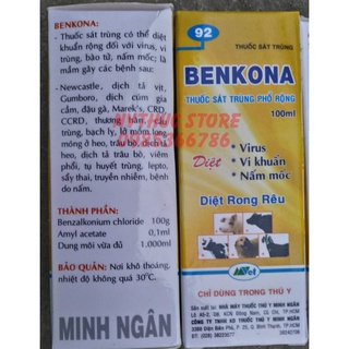 Thuốc sát khuẩn BENKONA khử mùi, diệt nấm khuẩn chuồng trại và vườn lan cây cảnh rau màu