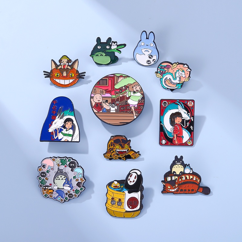 Ghim cài áo QIHE JEWELRY hoạt hình Totoro phong cách Nhật Bản