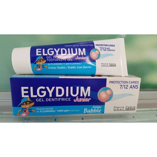 Kem đánh răng ngừa sâu răng ELGYDIUM ANTIDECAY Junior  Bubble Gum Toothpaste cho trẻ 7-12 tuồi 50ML (hàng Pháp)