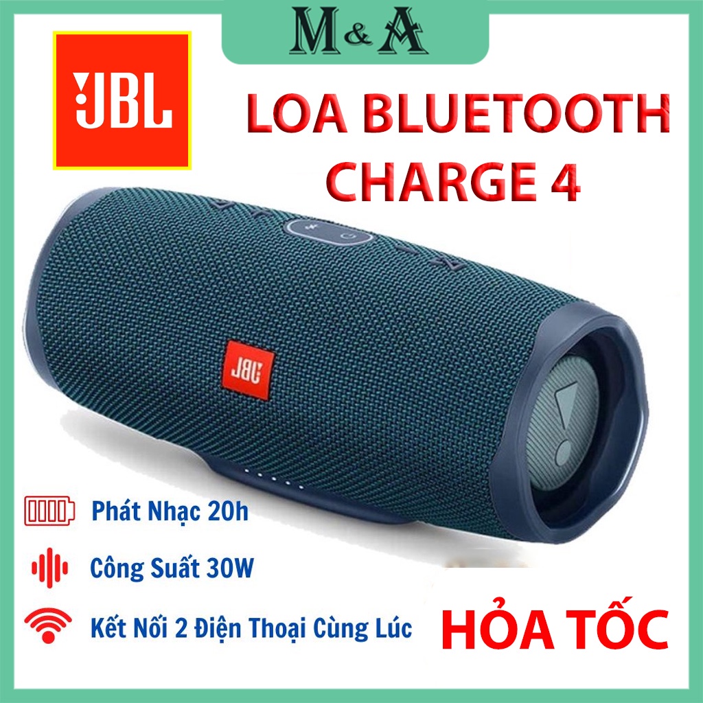Loa Bluetooth JBL Charge 4 Chính Hãng - Loa JBL Chính Hãng Công Suất 30W Sử Dụng Liên Tục 20 Giờ , Kháng Nước IPX7