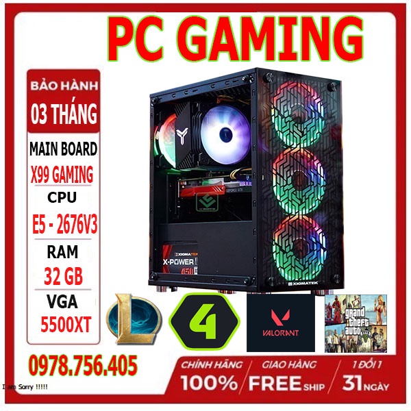 PC GAMING – WORKSTATION XEON Chuyên Giả Lập Render Chạy Ảo Hoá
