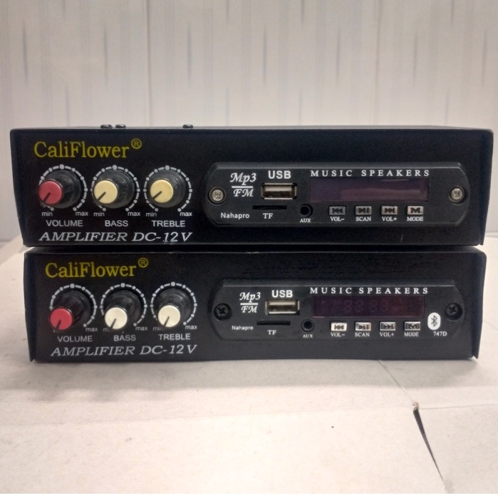 Ampli mini CaliFlower DC 12V, USB, có bluetooth
