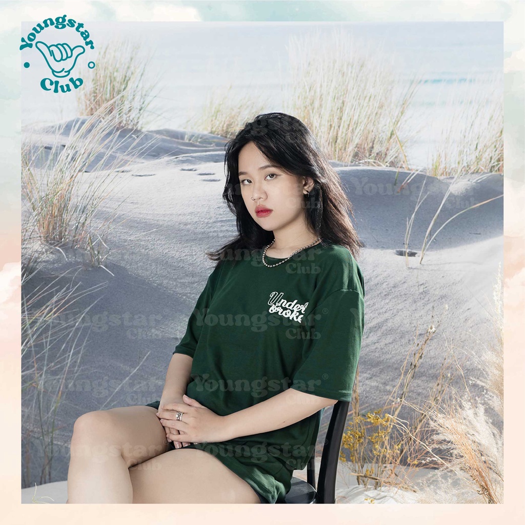 Áo thun xanh lá UNDERBROKEN Áo Thun Tay Lỡ Unisex | BigBuy360 - bigbuy360.vn