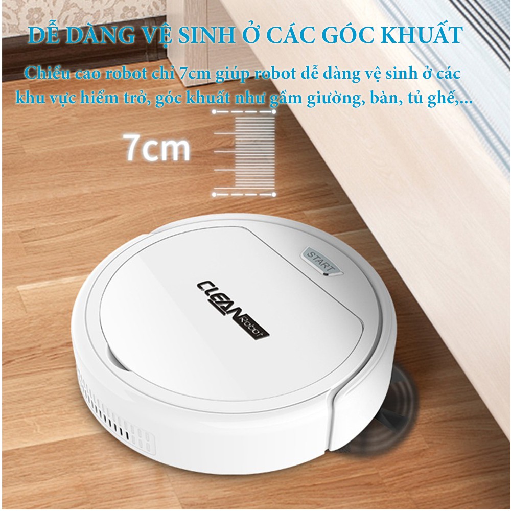 Robot hút bụi lau nhà thông minh CLEAN ROBOT thế hệ 4 tự động lau dọn nhà cửa, động cơ 4 motor hút bụi nhanh mạnh | BigBuy360 - bigbuy360.vn