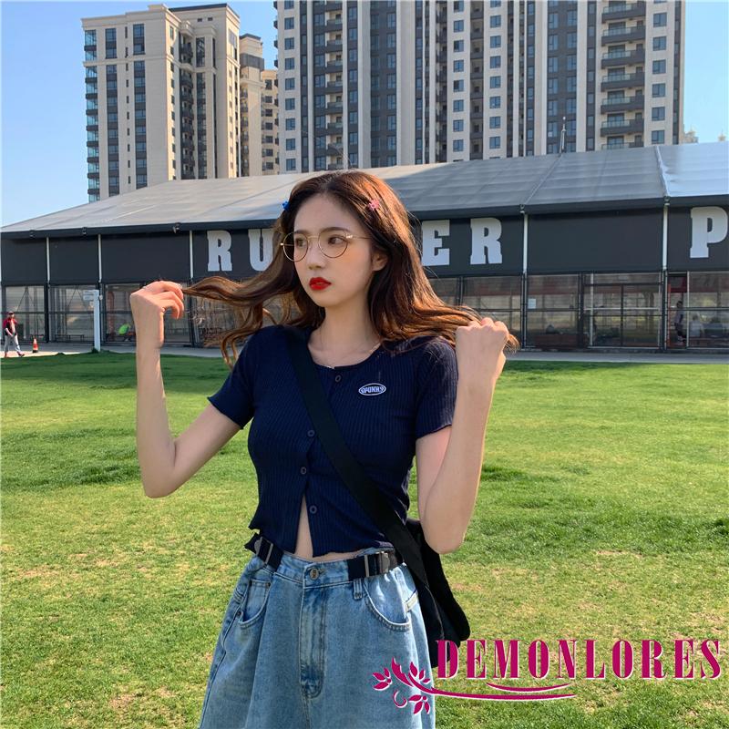 Áo Cardigan Ngắn Tay Cổ Tròn Ôm Dáng Thời Trang Dành Cho Nữ