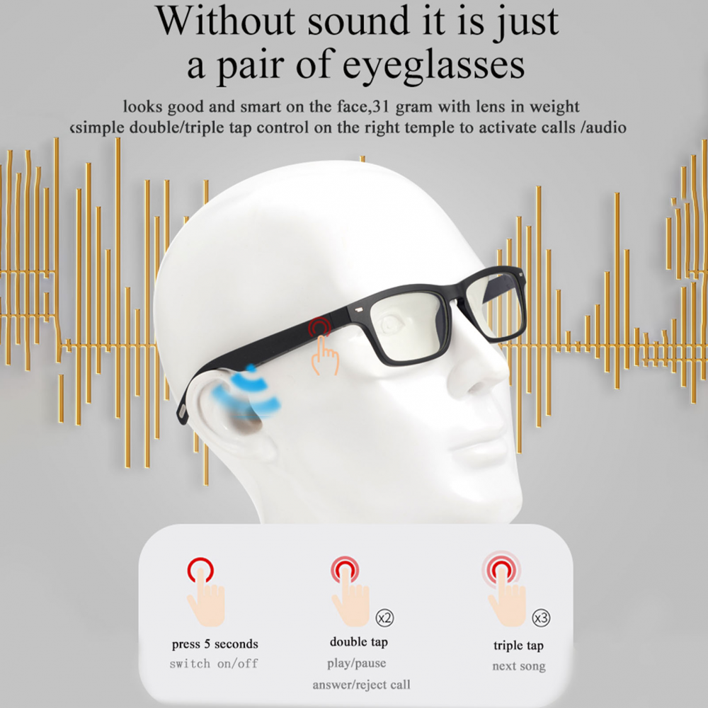 Kính Mát Tích Hợp Tai Nghe Bluetooth Và Phụ Kiện