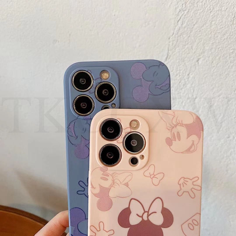 Ốp Điện Thoại TPU Viền Silicon Hình Mickey Minnie Cho iPhone 12 13 Mini 13 12 11 Pro MAX XS MAX XR X 7 8 6 6S Plus SE 2020