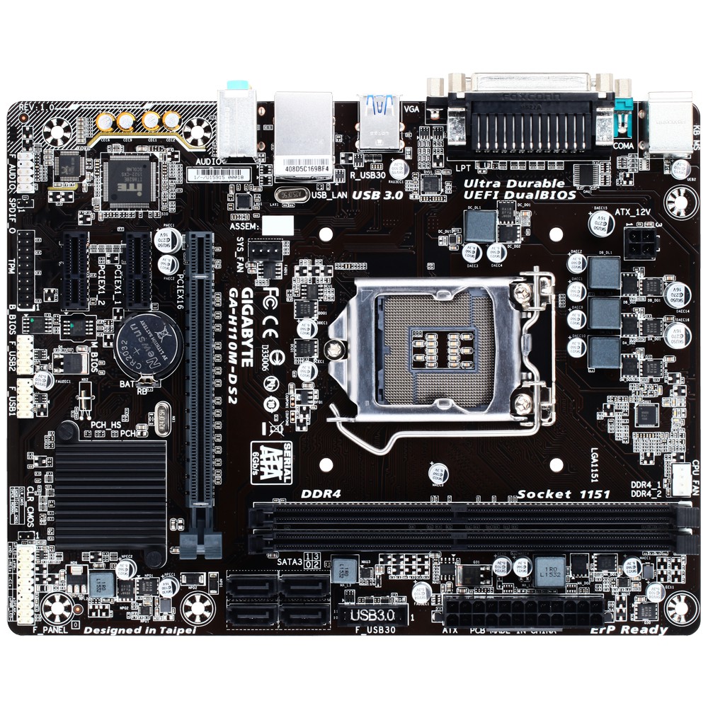 Mainboard GIGABYTE H110M-DS2 - Hàng chính hãng - Bảo hàng 36 tháng