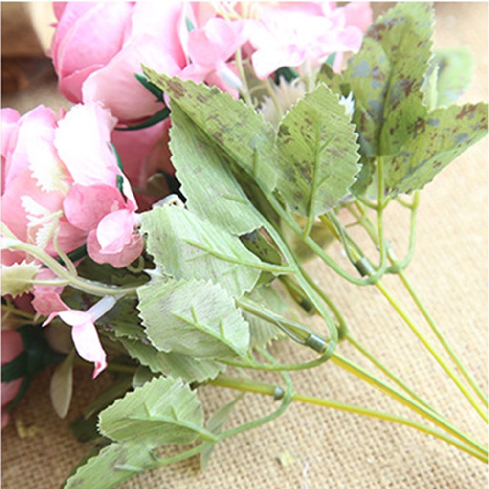 1 Bó Hoa Hồng Nhân Tạo Bằng Lụa 6 Bông Nhiều Màu Sắc Dùng Trang Trí Nhà Cửa / Tiệc Tùng Diy