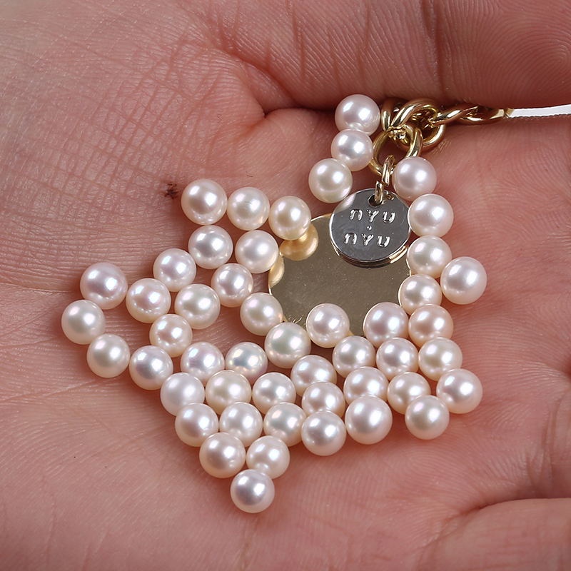 5 chiếc 4,5-5mm Nước ngọt tự nhiên Ngọc trai trắng Hình tròn Ngọc trai Tự làm vòng đeo tay Phụ kiện