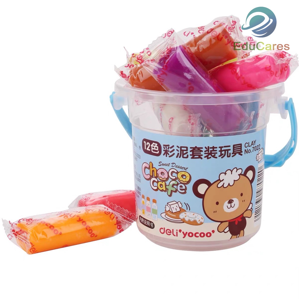 Đất nặn xô, đất nặn nhà 10 / 12 / 14 màu dễ thương - siêu nhẹ, dẻo