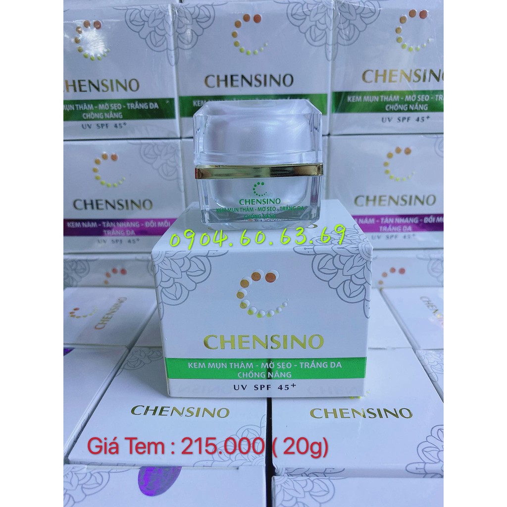 Kem Mụn Thâm Mờ Sẹo Trắng Da Chống Nắng 20g CHENSINO