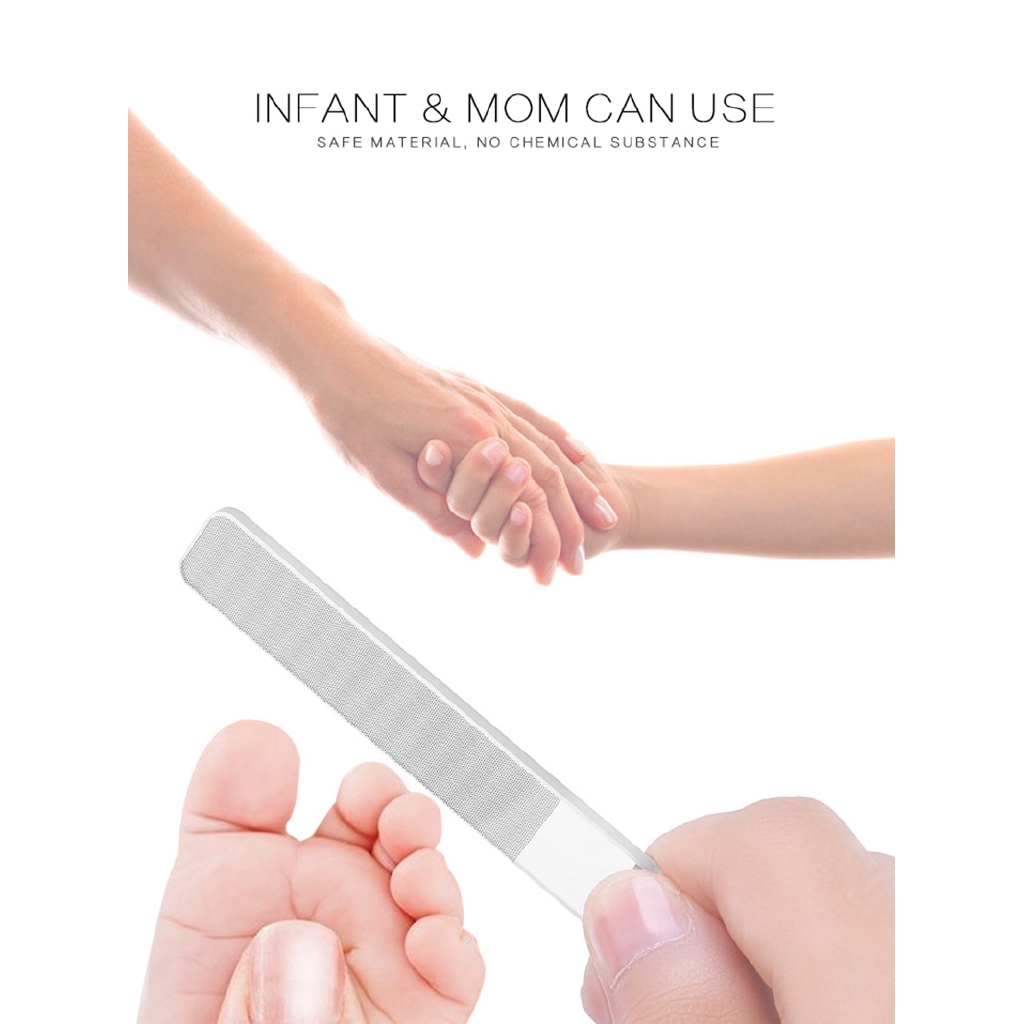 1 dũa móng tay thủy tinh nano trong suốt 9cm chuyên nghiệp Brainbow