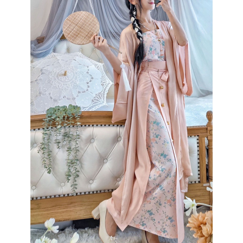 Si Taoyao Hán Phục Dáng Dài Thắt Nút in Hoa Khô Đền Khô Dễ Phối Đồ Phong Cách Si Taoyao Hanfu Cho Nữ Sản Xuất Tại Song Dynasty Han Elements Day 9.20