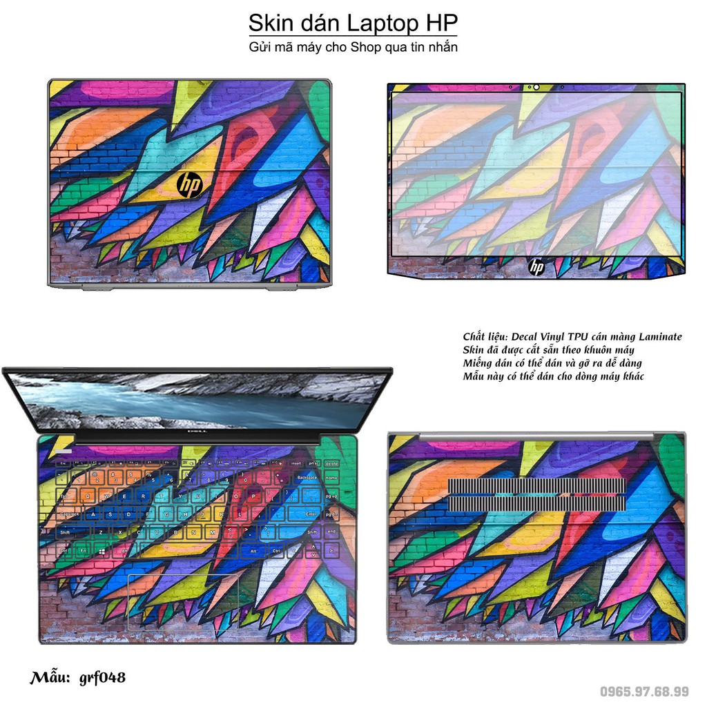 Skin dán Laptop HP in hình nghệ thuật graffiti (inbox mã máy cho Shop)