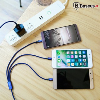 CÁP SẠC BASEUS 3 ĐẦU KẾT NỐI TYPE C, ANDROID VÀ LIGHTNING ( USB TYPE A TO USB TYPE C/ MICRO USB/ LIGHTNING FAST CHARGING
