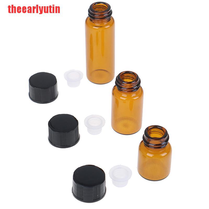 Bộ 10 Lọ Thủy Tinh Mini Màu Hổ Phách 2ml 3ml 5ml Đựng Tinh Dầu