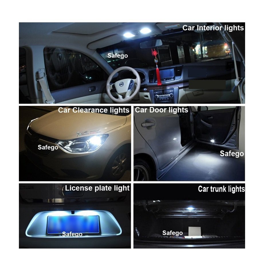 Bóng đèn LED - Yobis 2 đui  gắn trần xe ' nội thất &  biển số ' ô tô - xe hơi  '31mm tới 41mm