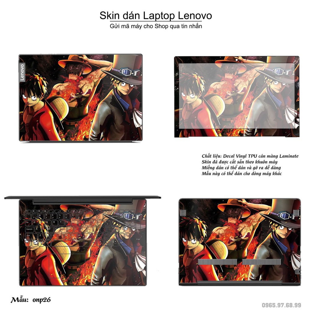 Skin dán Laptop Lenovo in hình One Piece _nhiều mẫu 22 (inbox mã máy cho Shop)