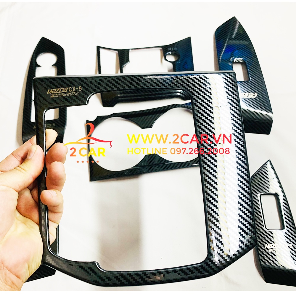 Ốp nội thất Carbon xe Mazda CX5/ Cx-5 2018 2019 2020 2021 2022 2023 2024 vân Cacbon kim loại cao cấp
