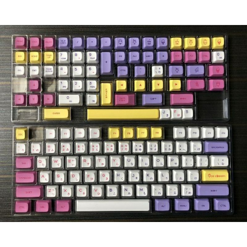 Keycap cho bàn phím cơ Ice Cream chất liệu Thick PBT Profile XDA 136 phím