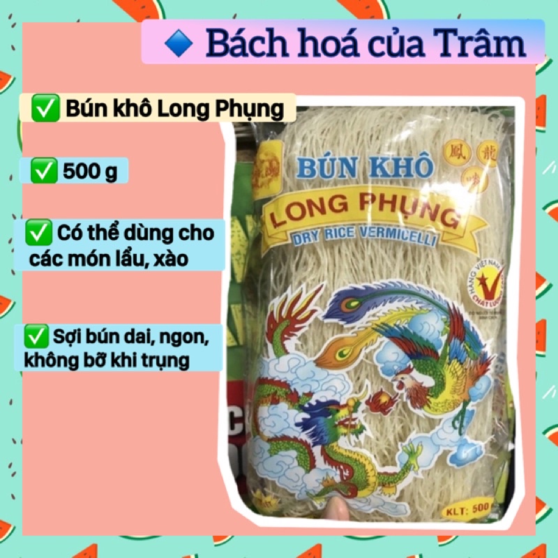 Bún gạo khô Long Phụng 250g & 500 gram