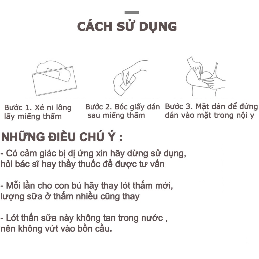 Miếng lót thấm sữa Kichilachi 3D dạng tổ ong 36 miếng thấm hút nhanh dùng 1 lần