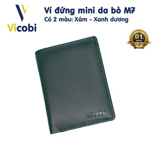 Ví Mini Nam Đứng Da Bò Vicobi M7, Bóp nhỏ gọn đựng thẻ Card ATM, CMND, GPLX cà vẹt bằng lái mới và Tiền, Made in VietNam