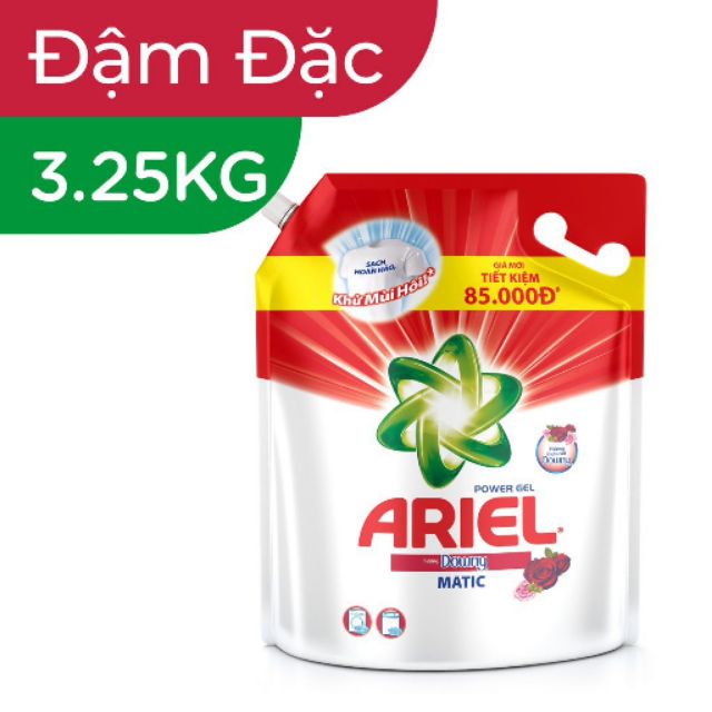 Nước Giặt Ariel Đậm Đặc Túi 3.2kg và 3.5kg