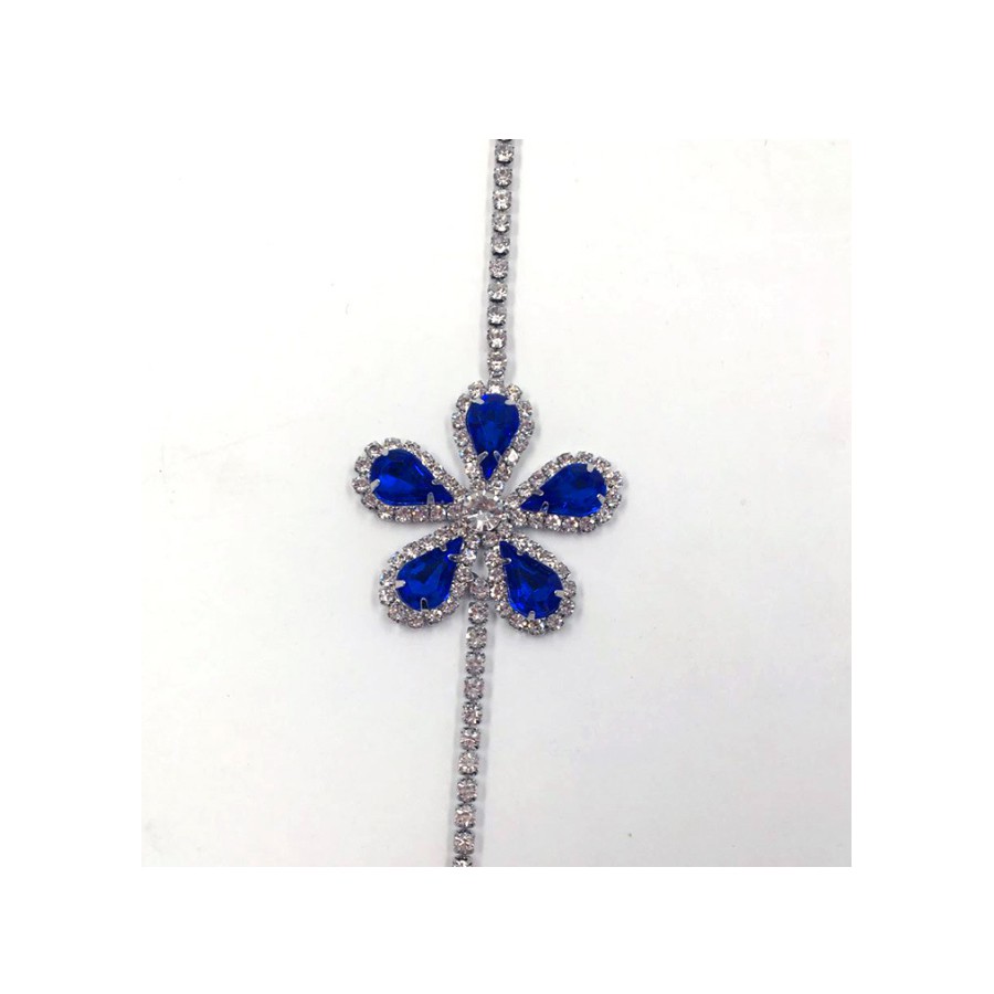 Dây áo ngực bra cao cấp đính đá và hoa xanh lấp lánh sang chảnh DA01