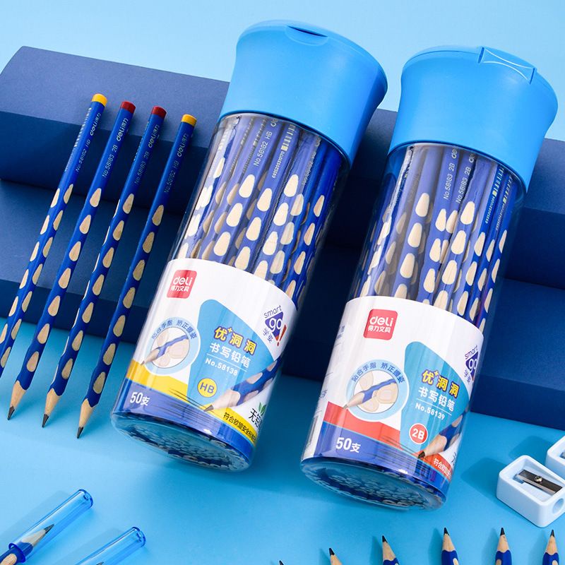 Hộp 30 bút chì Deli có rãnh định vị ngón tay
