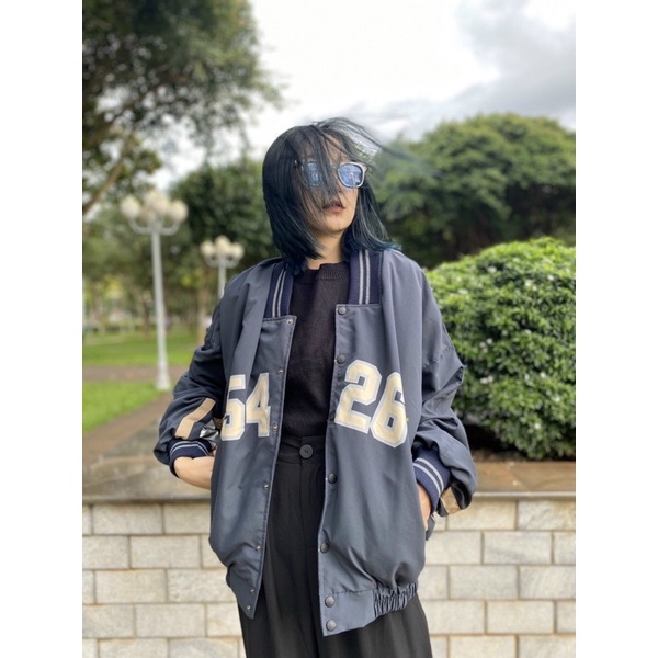 Áo khoác dù nút bấm in chữ cao cấp