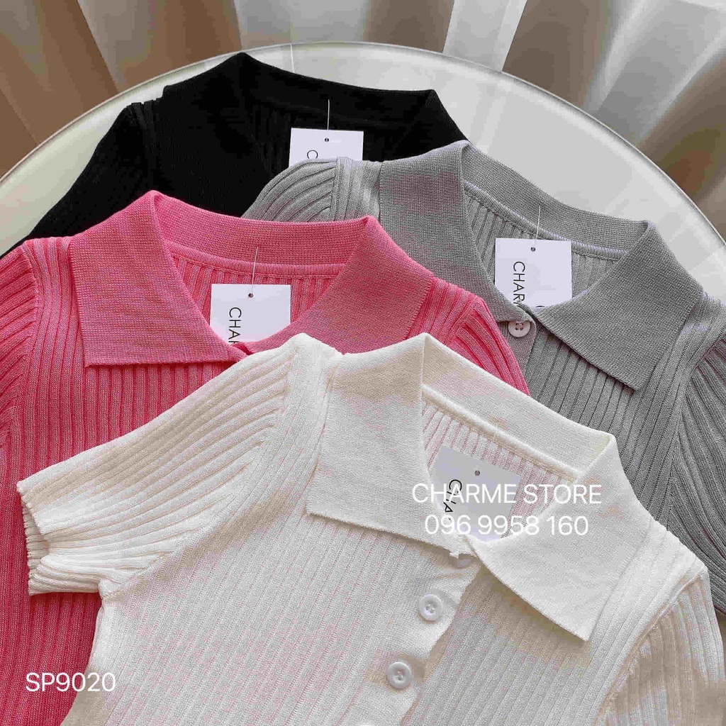 Áo len tăm nữ trơn cộc tay thiết kế Charme 9020 | BigBuy360 - bigbuy360.vn