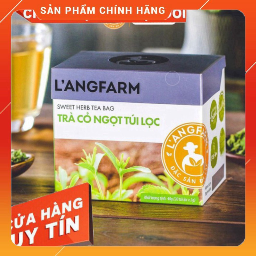 L'ANGFARM | Trà cỏ ngọt túi lọc hộp 20 tép Dùng làm thức uống giải khát hàng ngày hoặc làm quà tặng